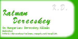 kalman derecskey business card